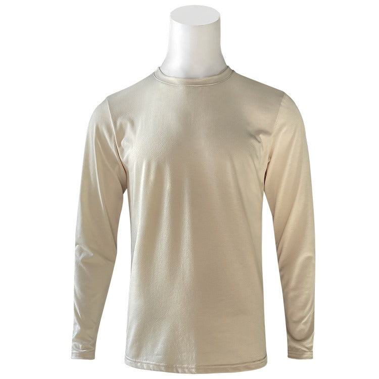 Polyester Long Sleeve T-Shirt - Beige