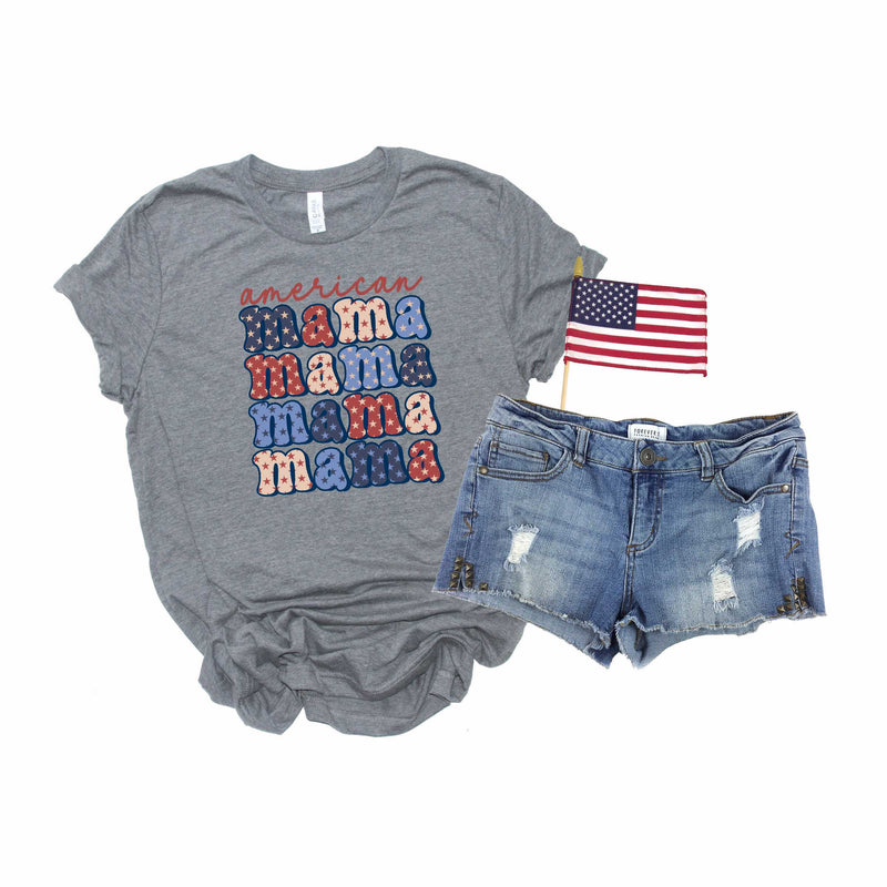 American Mama -Stacked Red, White and Blue Stars- Transfer