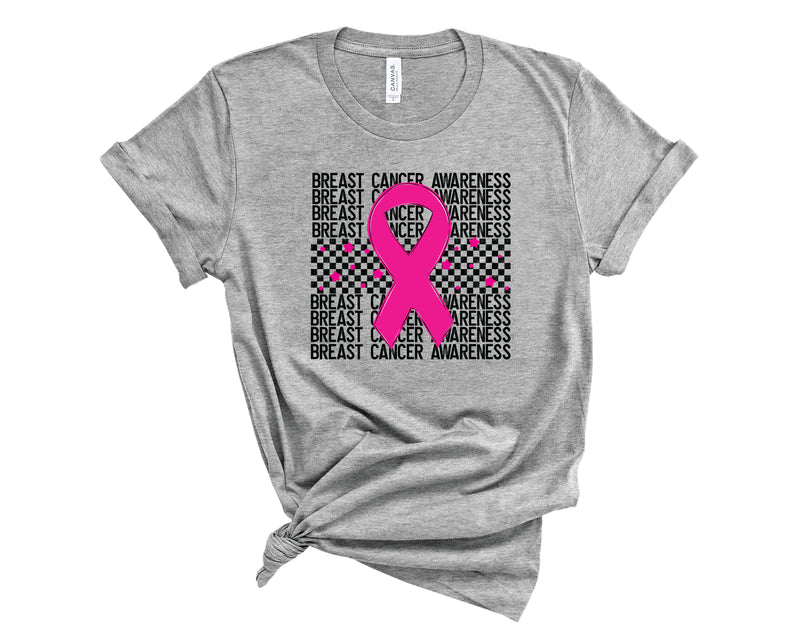 Breast Cancer Awareness Stacked Solid Pink  - Graphic Tee