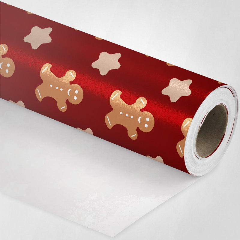 Burgundy Gingerbread Wrapping Paper