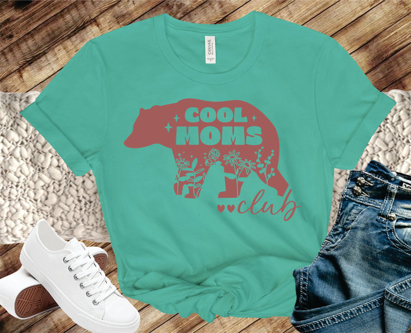 Cool Moms Club Floral Bear - Transfer