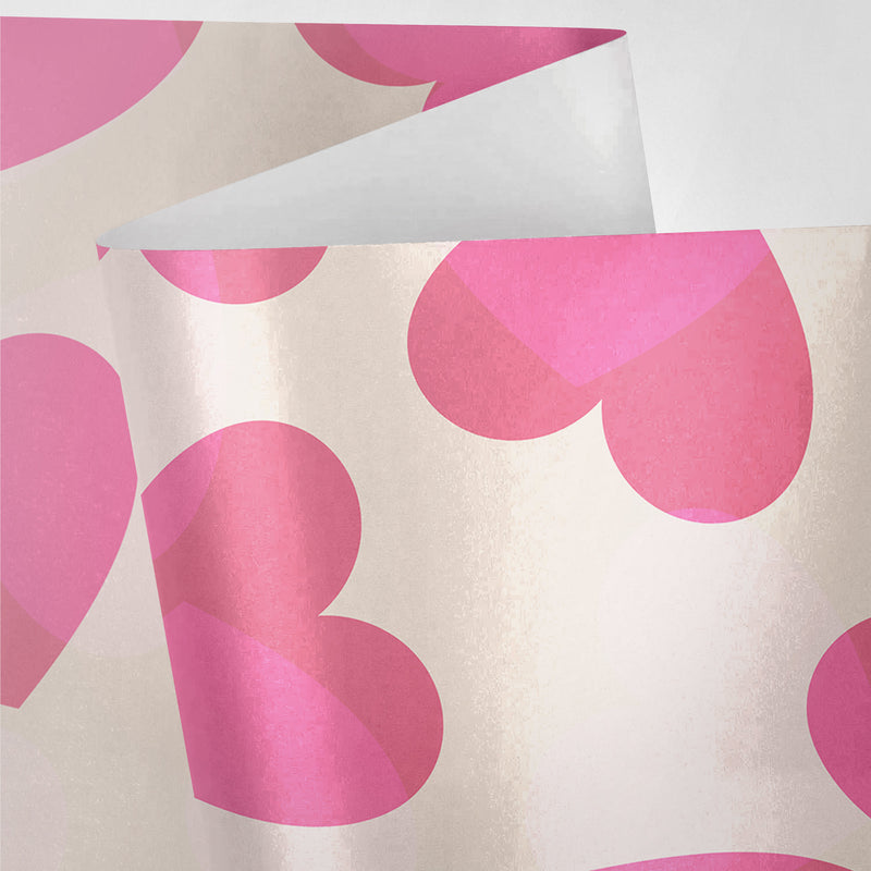 Cream and Pink Hearts Wrapping Paper