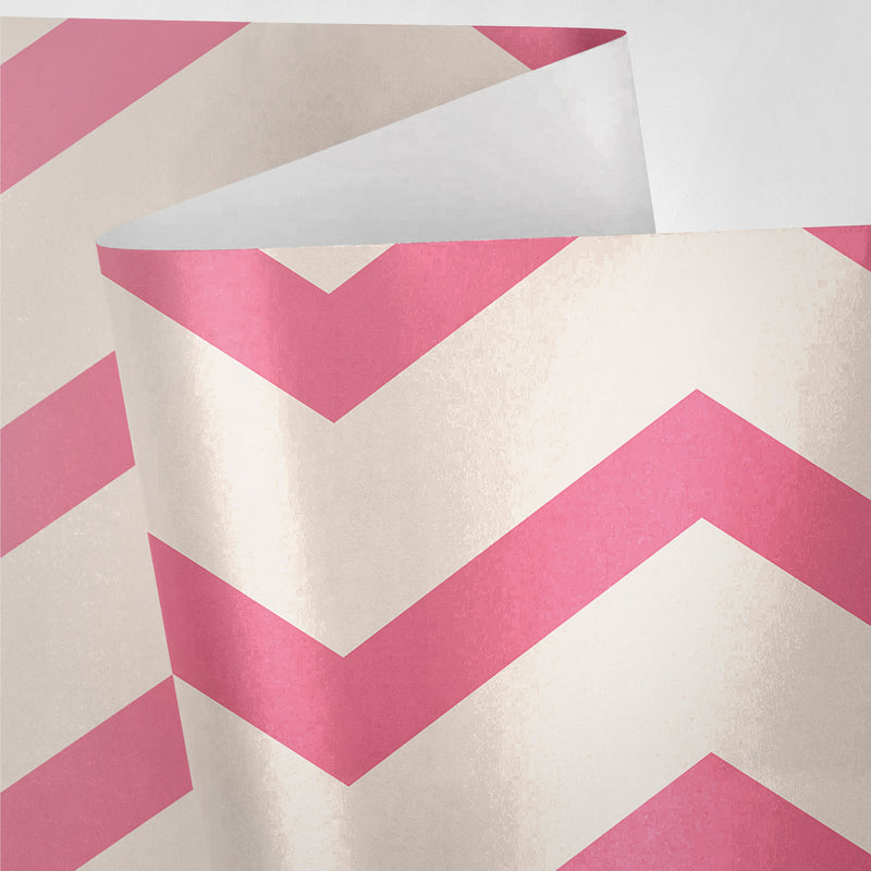 Cream and Pink Zig Zags Wrapping Paper