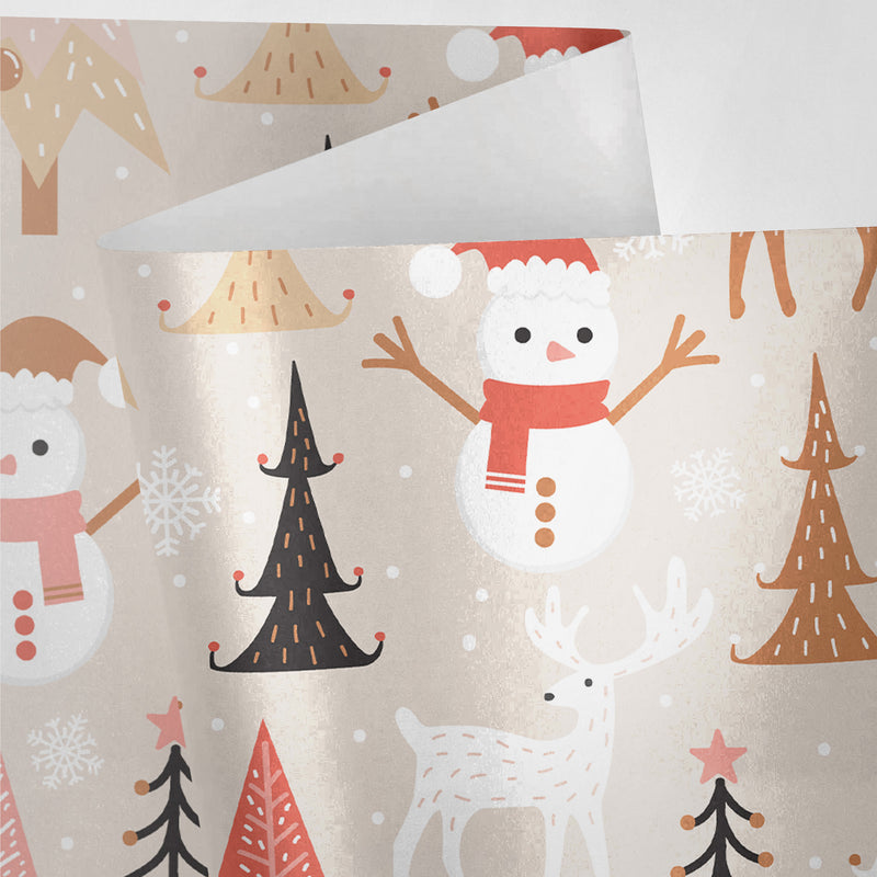 Deer and Snowmen Wrapping Paper