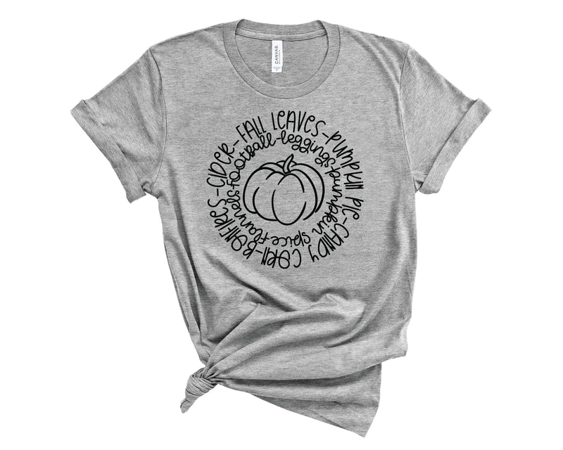 Fall Words Circle - Graphic Tee
