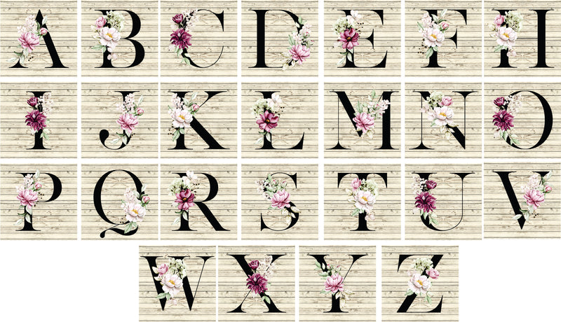 Floral Alphabet Mouse Pad