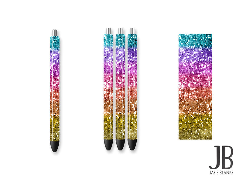 Pen Wrap-Rainbow Glitter 1
