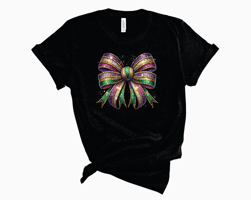 Glitter Mardi Gras Coquette Bow - Transfer