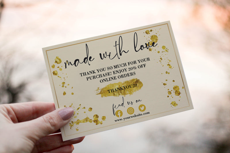 Gold Paint - Customizable Thank You Card