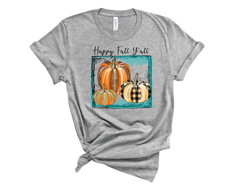 Happy Fall Yall Pumpkins Frame - Graphic Tee