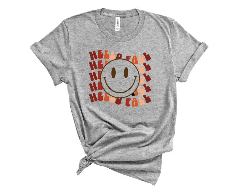 Hello Fall Stacked Smiley - Graphic Tee