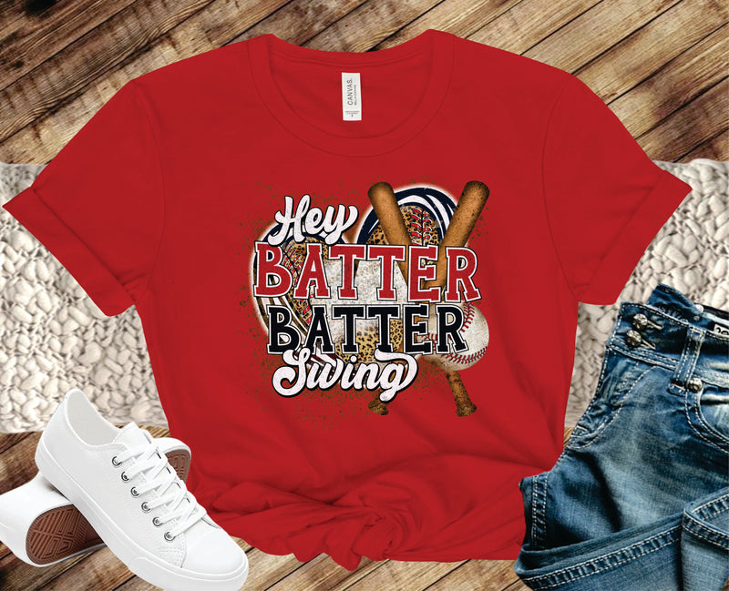Hey Batter Batter Swing Leopard Heart - Transfer