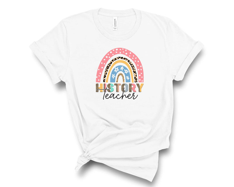 History Teacher Leopard Rainbow - Graphic Tee