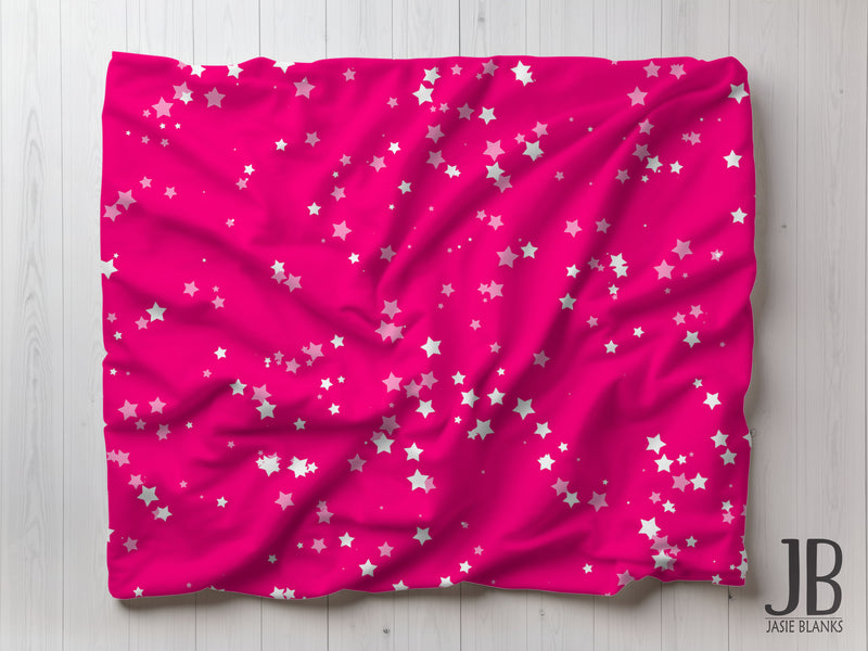Hot Pink Stars Plush Blanket
