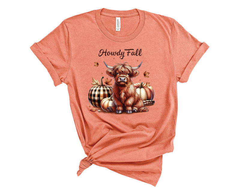 Howdy Fall Highland Cow - Transfer