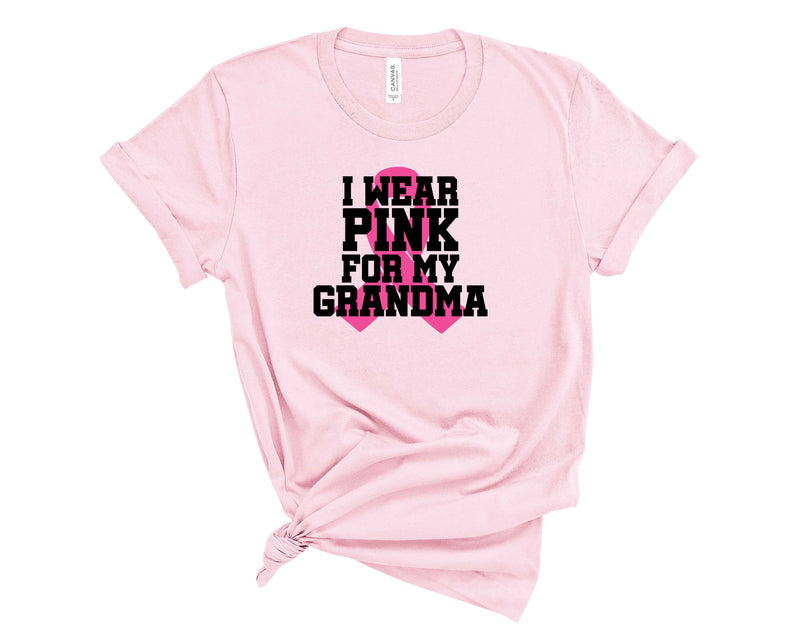 I Wear Pink For My Grandma Pink Ribbon-Transfer