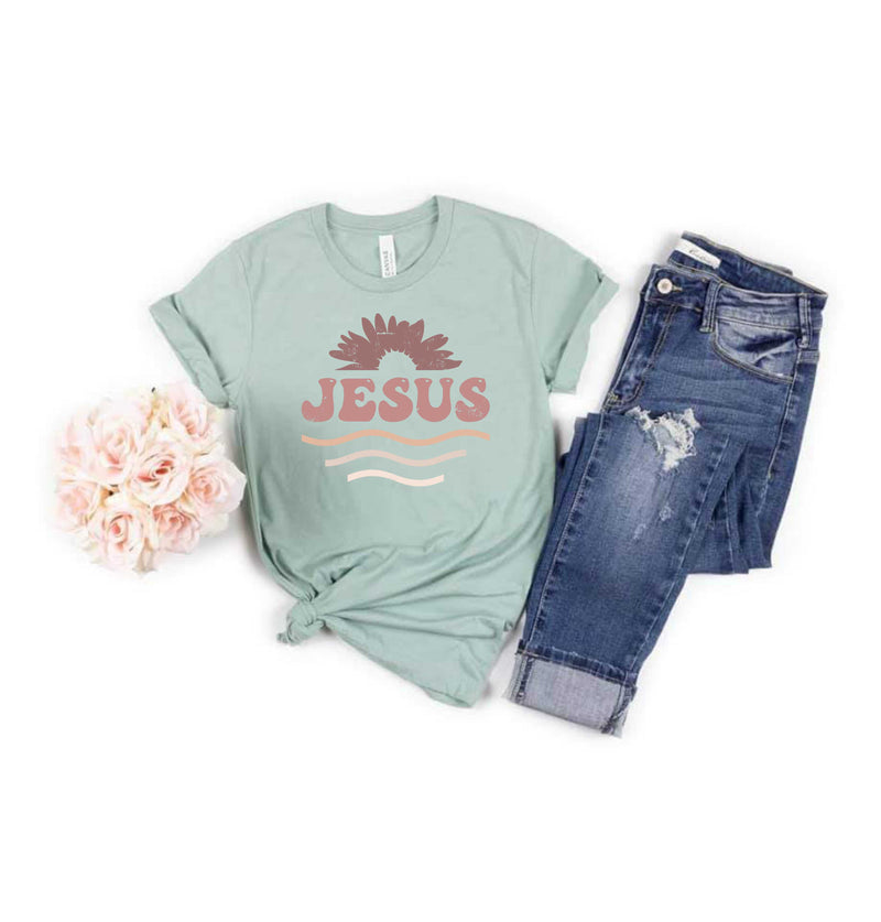 Jesus- Sunflower Retro- Transfer