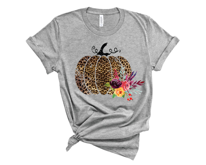 Leopard Pumpkin Floral - Graphic Tee