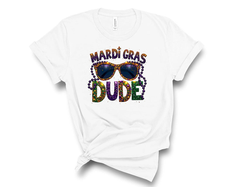 Mardi Gras Dude Glasses - Transfer