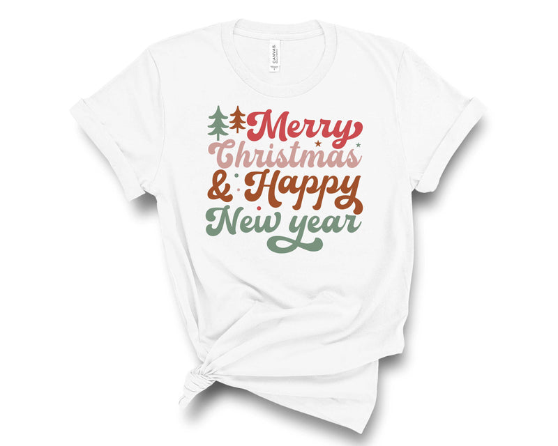 Merry Christmas & Happy New Year Cursive - Transfer