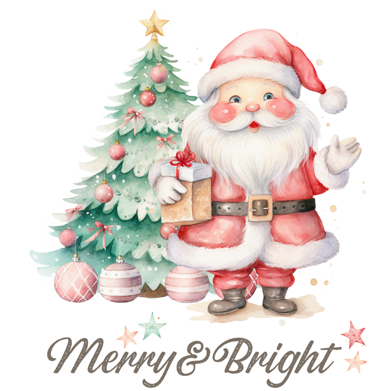 Merry & Bright Santa - Transfer