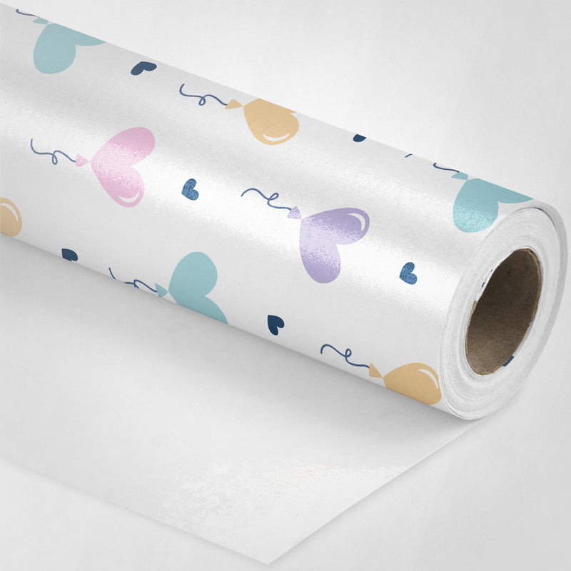 Pastel Balloon Hearts Wrapping Paper