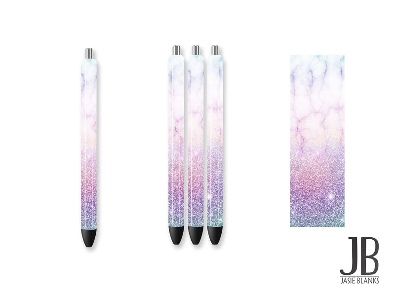 Pen Wrap-Pastel Marble Glitter