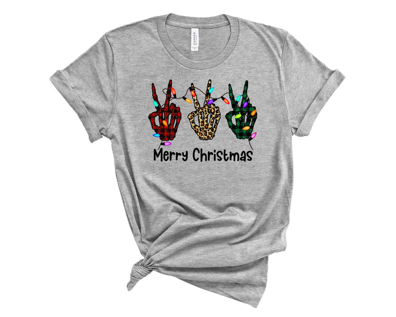 Peace Merry Christmas Skeleton Hands - Transfer