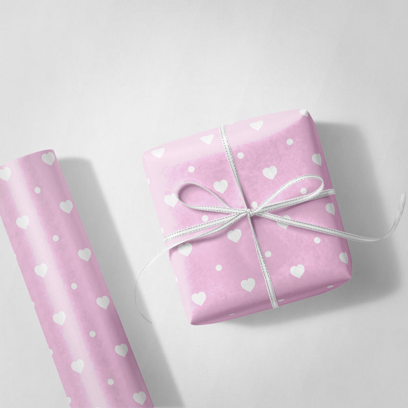 Pink Hearts Wrapping Paper