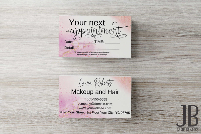 Pink with Gold Flakes Appointment Card