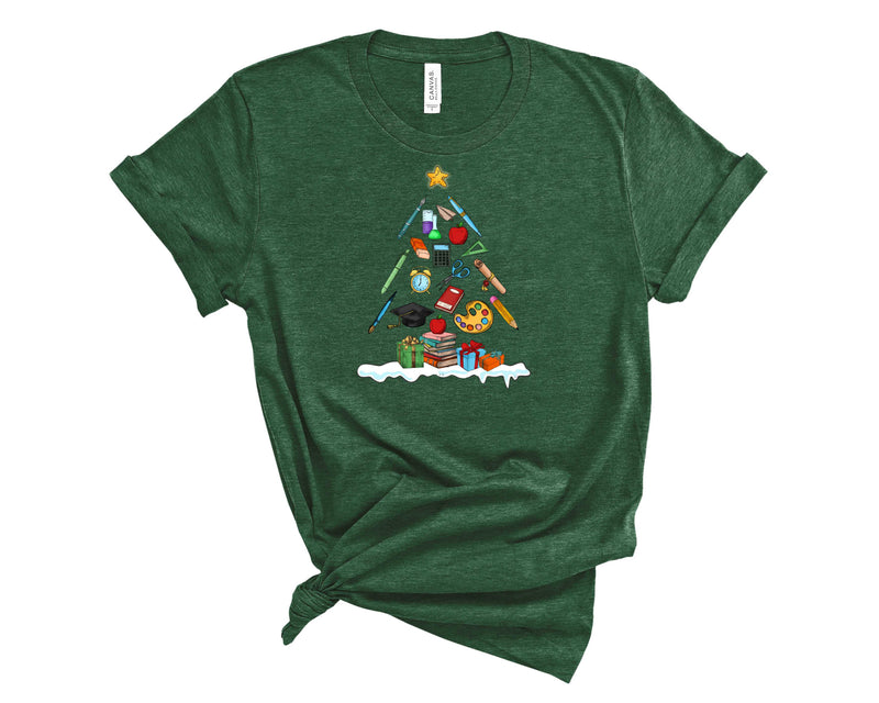 School Supply Christmas Tree - Graphic Tee