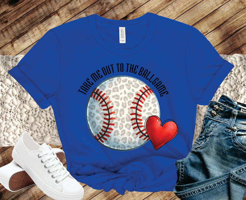 Take Me To The Ballgame Leopard Baseball - Transfer