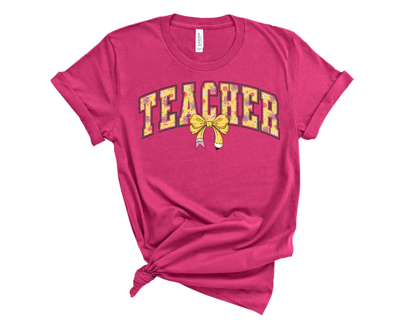 Teacher Coquette Pencil Bow-Varsity Retro-Transfer