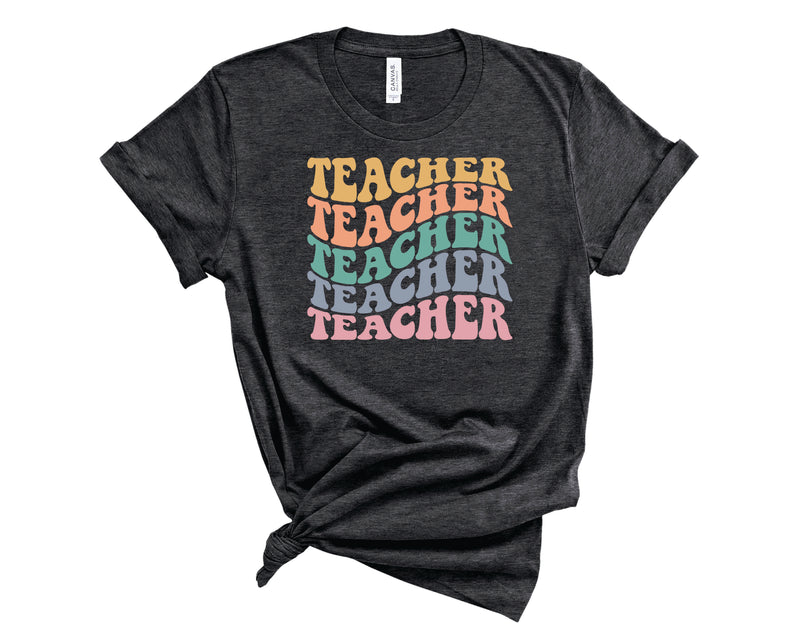 Teacher Stacked Wavy - Transfer