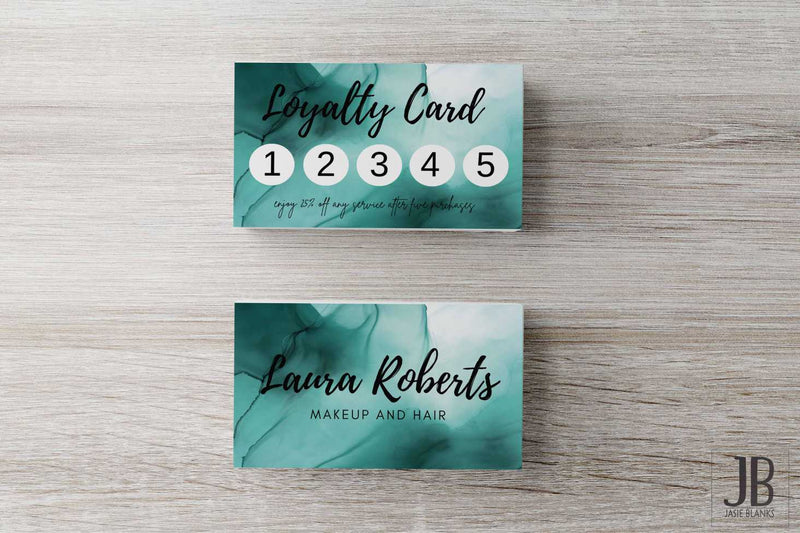 Turquoise Watercolor Loyalty Card