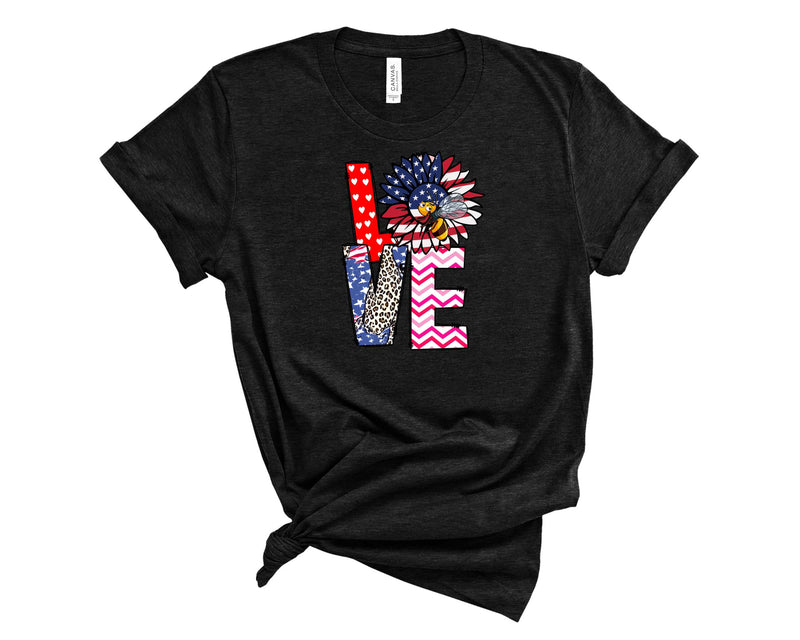 USA Love Sunflower - Graphic Tee