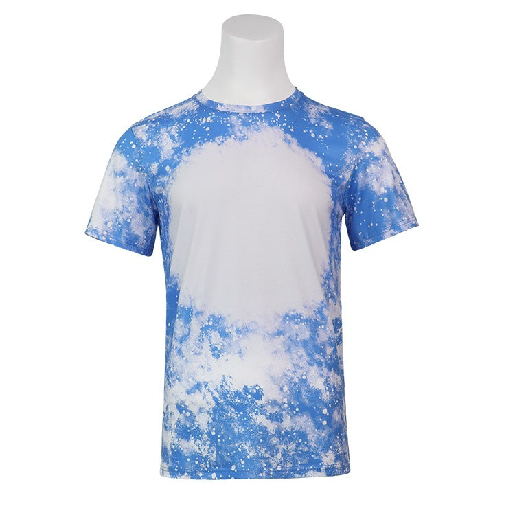 Polyester Bleach T-Shirt - Sky Blue