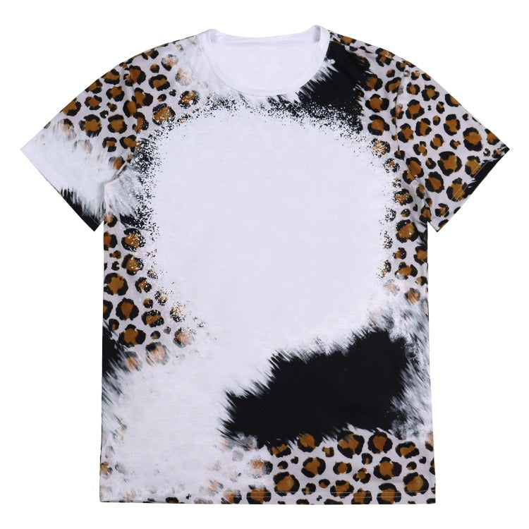 Polyester Bleach T-Shirt -Leopard/Cow