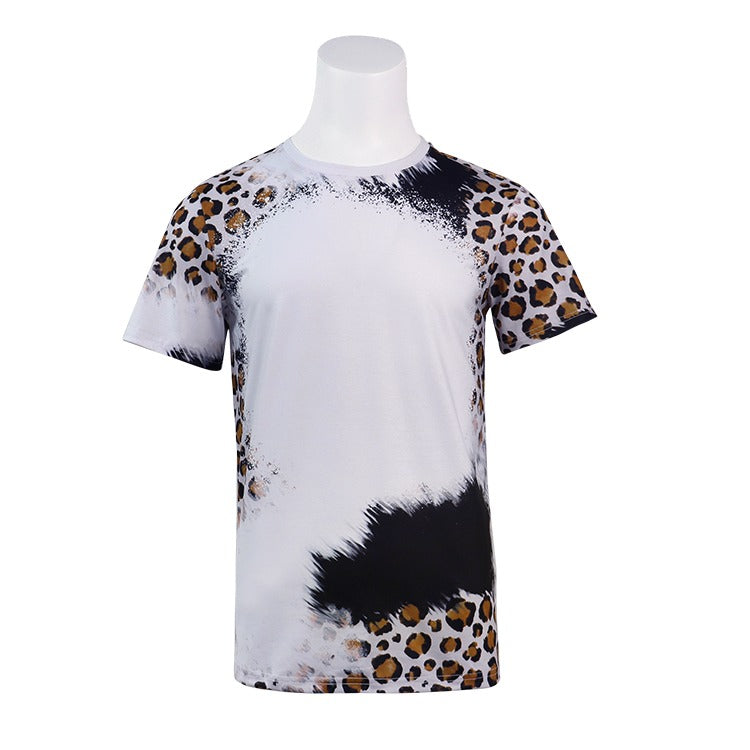 Polyester Bleach T-Shirt -Leopard/Cow
