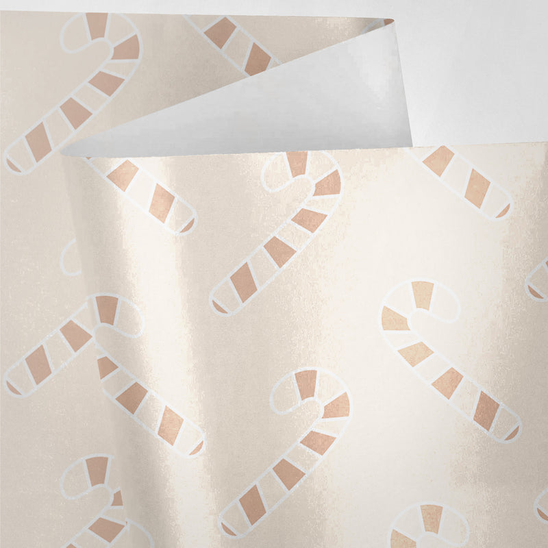 White Candy Canes Wrapping Paper