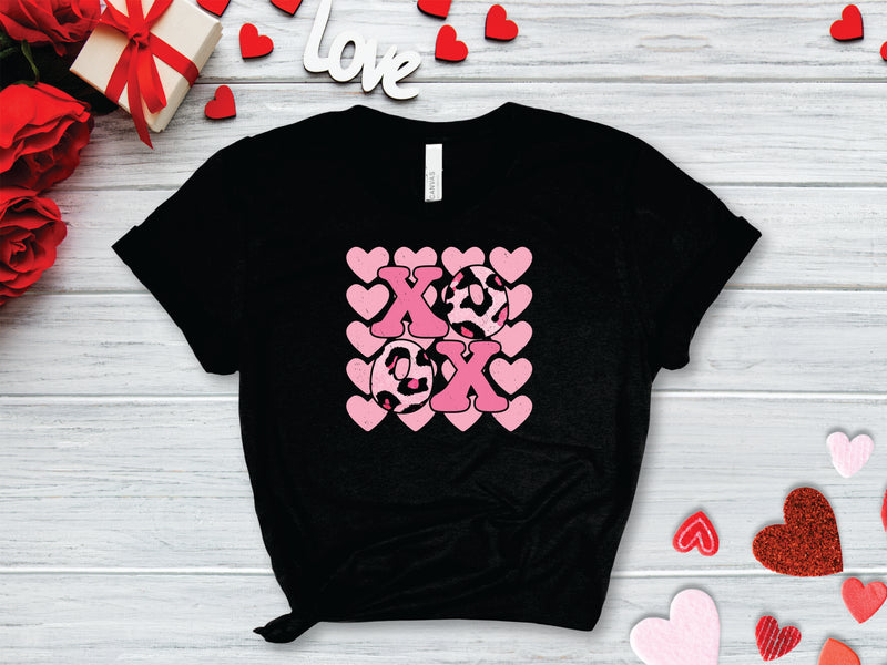 XOXO Pink Leopard Hearts - Transfer