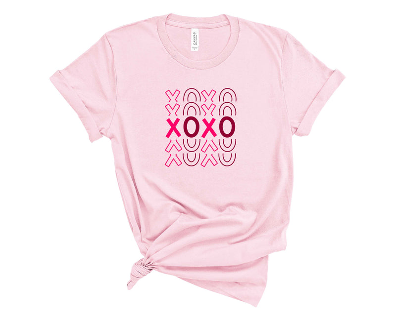 XOXO Stacked Pink & Maroon - Transfer