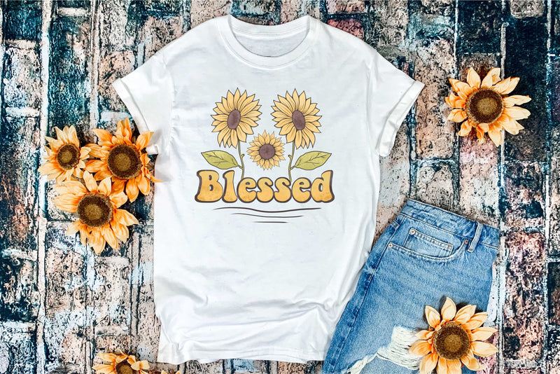 Blessed- Sunflowers Retro- Transfer