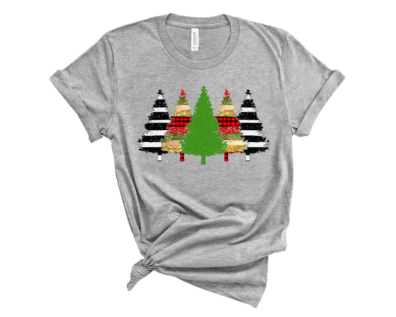 Christmas Tree Line Stripe Plaid - Transfer