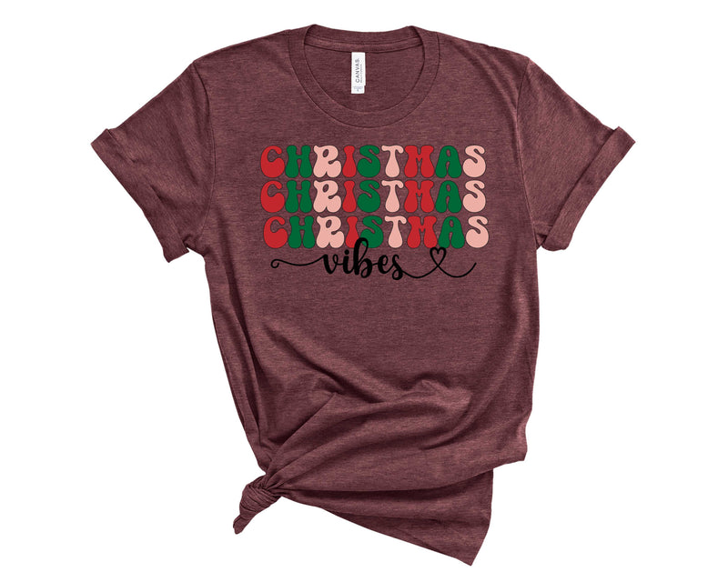 Christmas Vibes Stacked Retro - Transfer