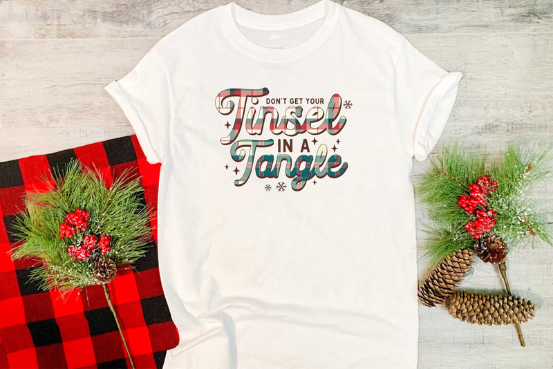 Don't Get Your Tinsel In A Tangle Plaid - Graphic Tee