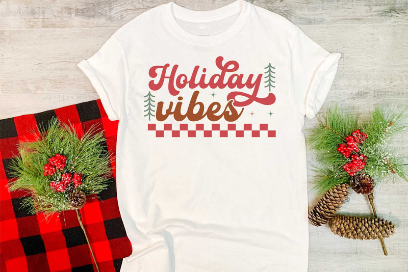 Holiday Vibes Retro Tree - Transfer