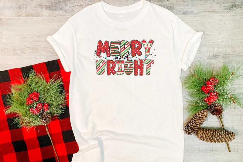 Merry and Bright Doodle - Graphic Tee