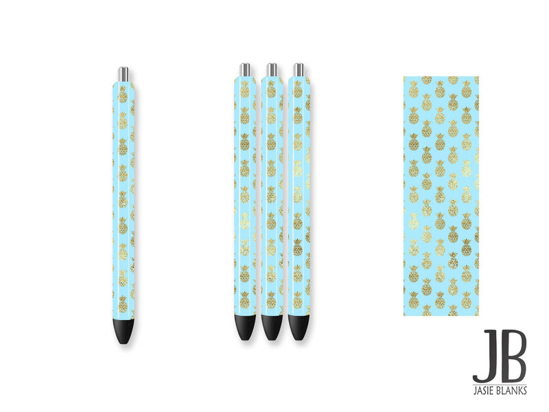 Pen Wrap-Mint & Gold Pineapple