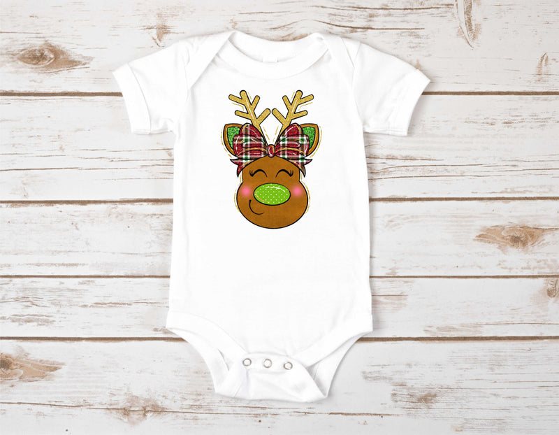 Red Green Plaid Reindeer - Transfer